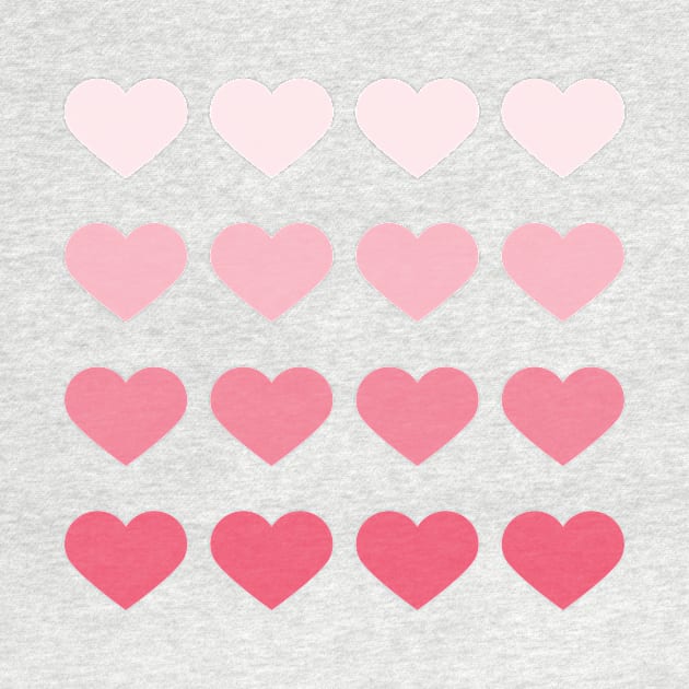 Pink Ombre Hearts by heartlocked